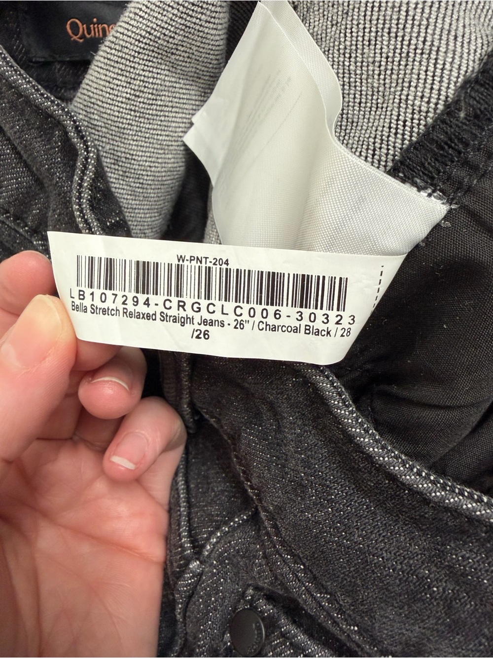 Quince Bella Relaxed Straight High Rise Jeans 28 Charcoal Quiet Luxury - Picture 7 of 10